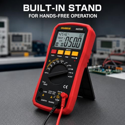2500V Megohmmeter and True RMS Multimeter for Industrial Testing, 50GΩ
