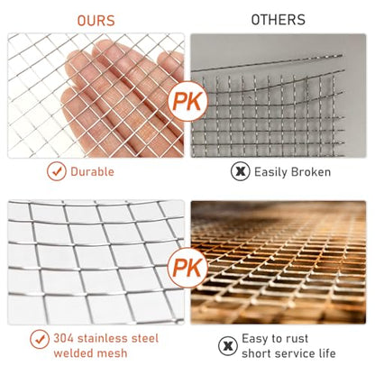 Stainless Steel Welded Wire Mesh 1/4 Inch Completely Welded Hardware Cloth - size: 12" X 24",2PACK