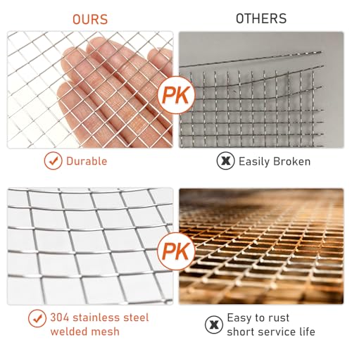 304 Stainless Steel Welded Wire Mesh 1/4 Inch Hole Completely Welded 4 mesh - size: 12" X 118",1ROLL