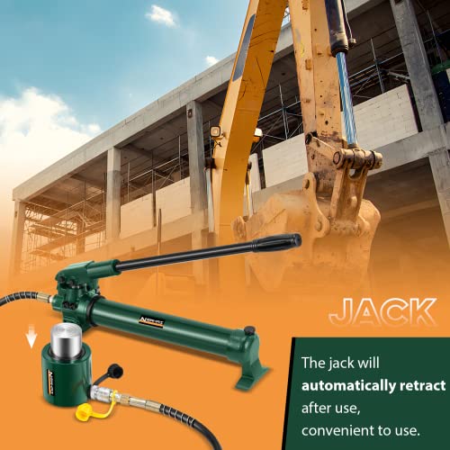 Newhai 30T Hydraulic Ram Kit & CP-700 Hand Pump, 2" Stroke Auto Retraction - style: 30 ton Jack+cp700 Pump