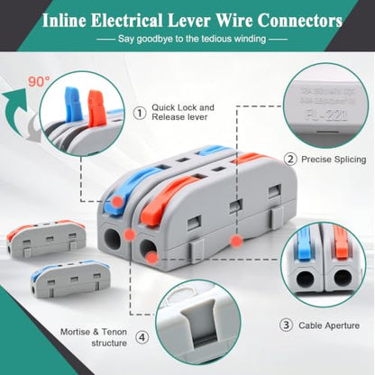 1740pcs Heat Shrink Wire Connector Kit with Crimping Tool for AWG 22-10 - size: 1740pcs