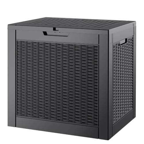 Outdoor Storage Waterproof Deck Box for Patio (36 Gallon, Black) - color: Black, size: 36 Gallon