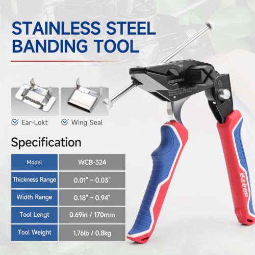 iCrimp Steel Strapping Banding Tool, Metal Tensioner Built-In Cutter - color: Steel Strapping Banding Tool