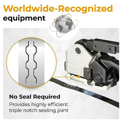 IDL PACKAGING Teknika MUL-20 Heavy Duty Sealless Combination Tool for High Tensile Steel Strapping, Adjustable for 3/4" and 5/8" Strap Width - size: 3/4"