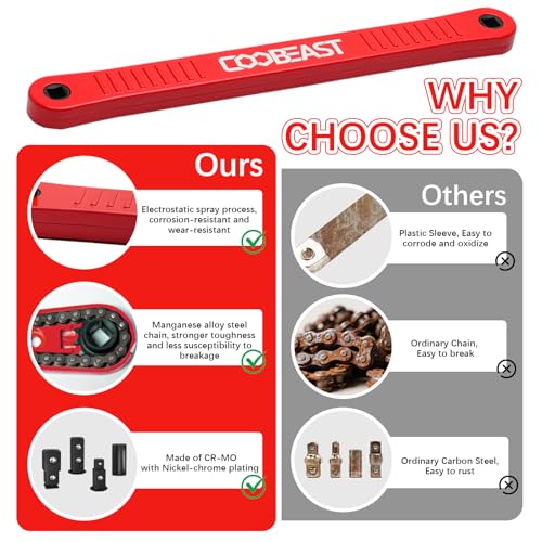 3/8" Offset Extension Wrench Impact Ready Socket Wrench Extender Tool（Red） - color: Red, size: 13.4 inch