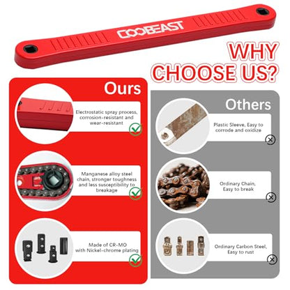 3/8" Offset Extension Wrench Impact Ready Socket Wrench Extender Tool（Red） - color: Red, size: 13.4 inch