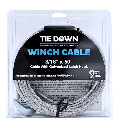 Tie Down Engineering 59390 Winch Cable 3/16" x 50' - size: 3/16 in x 50 ft