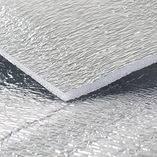 5mm Reflective Insulation Foam Core Radiant Barrier 40“ × 80” Double Side Foil Cold and Heat Shield Thermal Insulation for Ceilings,Walls,Steel Buildings,Roofing ect - size: double side foil 40"×80"