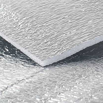 5mm Reflective Insulation Foam Core Radiant Barrier 40“ × 80” Double Side Foil Cold and Heat Shield Thermal Insulation for Ceilings,Walls,Steel Buildings,Roofing ect - size: double side foil 40"×80"