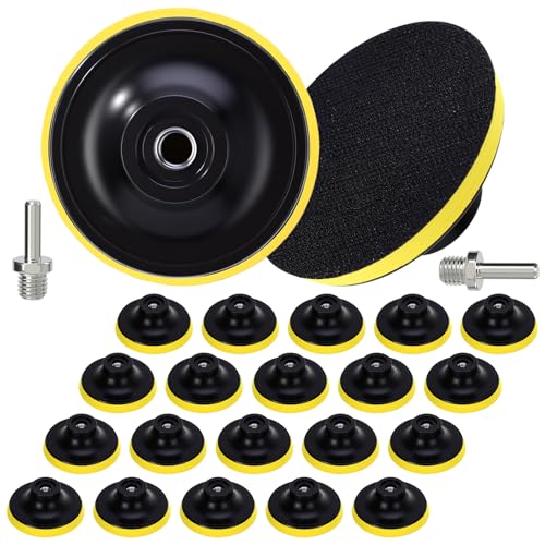 Lothee 20 Pack 3 Inch Hook and Loop Backing Pad, 80mm Foam Sanding Pad with M10 Thread Shank, Compatible with Angle Grinder and Drill for Sanding Discs Buffing Polishing - size: 80 mm