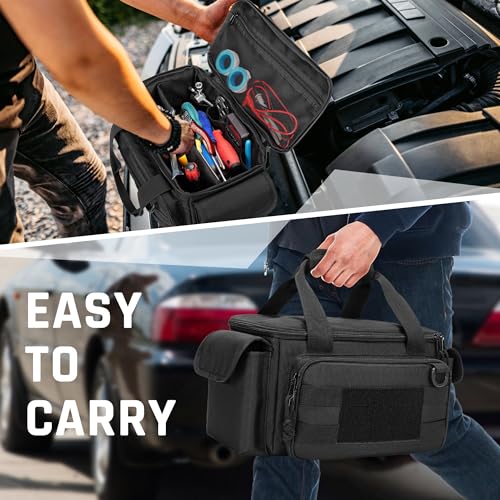 Rexmica Small Tool Bag Tool Storage Organizer Tactical Range Bag, Black - color: Black