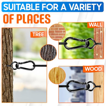 2Pcs 5” Heavy-Duty Screw Eye Hooks+2Pcs M8 Snap Hooks, Eyelet Screw-In Hook