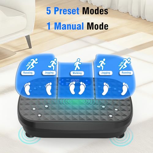 AXV Vibration Plate Exercise Machine Fitness Platform Body Vibrating Board - color: BASIC.BLUE
