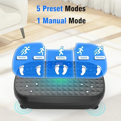 AXV Vibration Plate Exercise Machine Fitness Platform Body Vibrating Board - color: BASIC.BLUE