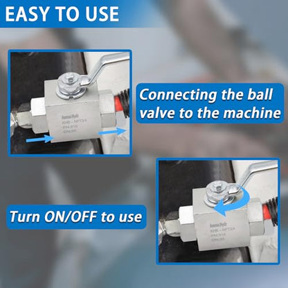 TieMin Hydraulic Valve 3/4 Inch 4568 PSI High Pressure, Shut-Off 2 Way Hydraulic Ball Valve KHB 3/4" NPT