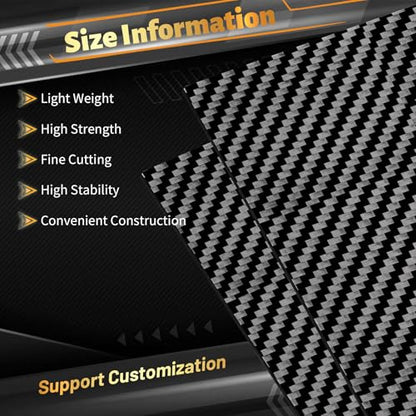 500 x 500 x 4 mm 3K Carbon Fiber Sheet, High Strength Matte - size: 500 x 500 x 4 mm