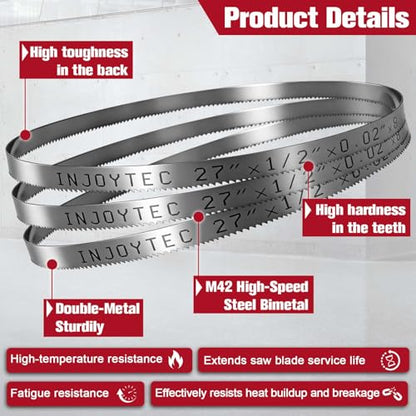 27 Inch Bandsaw Blades 8/12 TPI Sub-Compact Portable Saw Blades - size: 8/12T