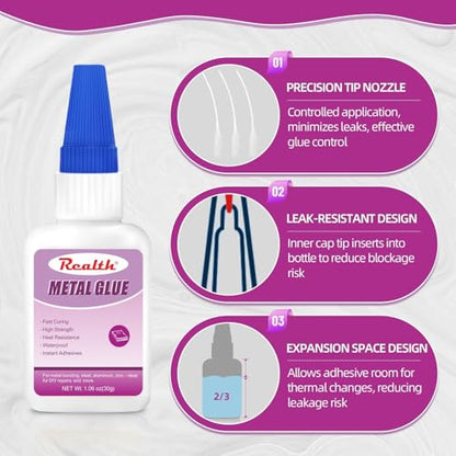 Super Glue for Metal 30g Clear CA Adhesive Fast Drying - size: 30g, style: Metal Glue