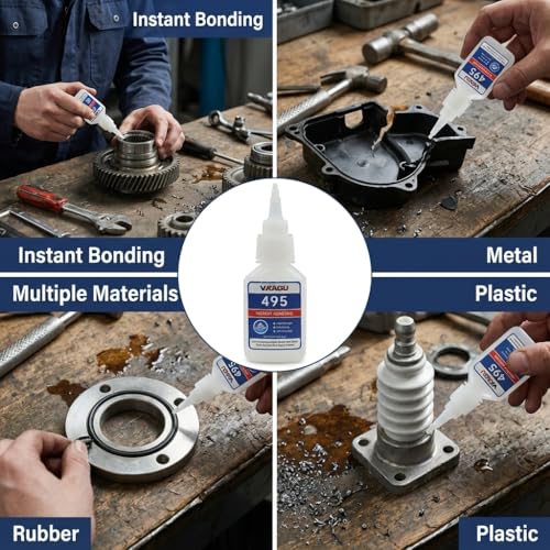 495 Super Glue Instant Adhesive Clear 20g Suitable for Metal Rubber and Plastic 2 Pack - size: 495, style: 2 Pack