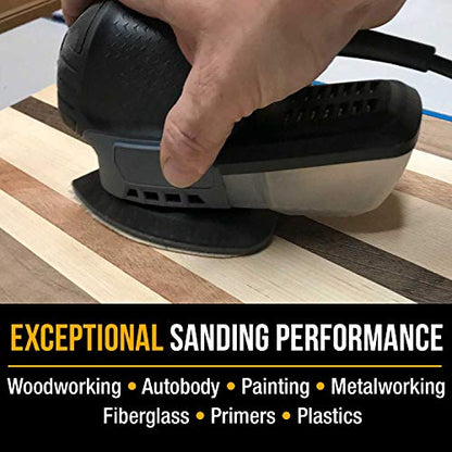 Dura-Gold Mouse Detail Sander Sandpaper Sanding Sheets, 5 Hole, 400 Grit - size: 400-Grit