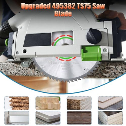 495382 Blade Compaible with Festool 495382 TS 75 Plunge Cut Saw, 60 Tooth - style: 60T,210x2.4x30mm
