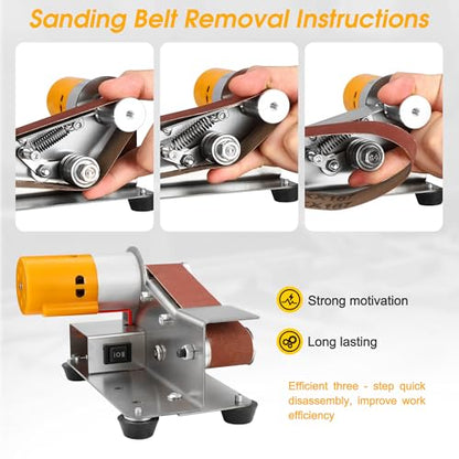 Mini Belt Sander for Knife Making, 15° Electric Power Bench Belt Sanders - style: 15 Degree Belt Sander