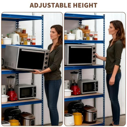 Heavy Duty Metal Adjustable Shelving Unit Storage Shelving - size: 48" W x 24" D x 72" H - Blue
