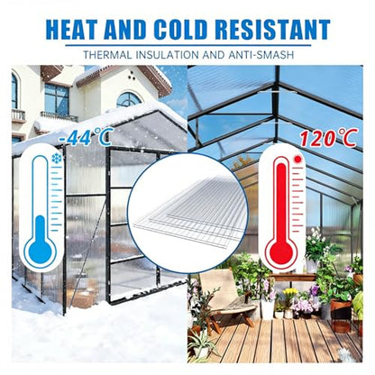 6 PCS 48×24×0.24in Polycarbonate Greenhouse Panels Twin-Wall - size: 48×24×0.24in