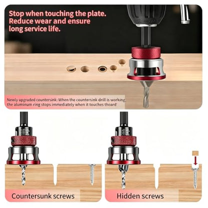 9 PCS Countersink Drill Bit Set, DIY Woodworking Drill Bits