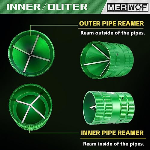 Pipe Reamer, Inner/Outer Pipe Deburring Tool for 1/4” to 1-5/8” Tubing
