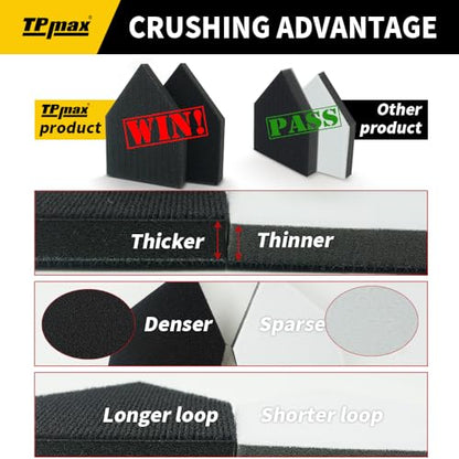 TPmax 102 Pack 90x65mm Detail Sander Set Compatible with Milwaukee M12, 60/120/180/240/320 Grit Sandpaper & 2 Interface Pads, Heavy Duty Hook & Loop Anti Clogging Polyester Film - size: Mixed Grit with 2 Interface Pads