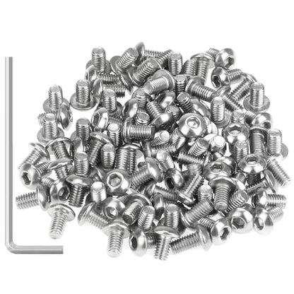 105 Pieces M3 x 5mm Button Head Socket Cap Screws, Thread Pitch 0.5mm, Sutemribor M3 Screws, 304 Stainless Steel, Fully Threaded, Silver - size: M3 x 5mm, style: Button Head
