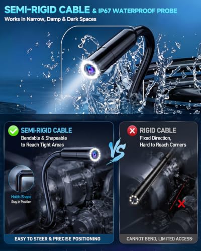 2-in-1 Enhanced OBD2 Scanner & Endoscope Camera with Light, 1080P