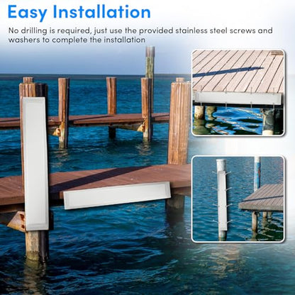 Boat Dock Fender with Screws,PVC Marine for Boat Dock Vertical Pole Post or Corner Dock(24 inch,38 inch,48 inch,72 inch,31.5 inch) - style: White 48in 3Pack