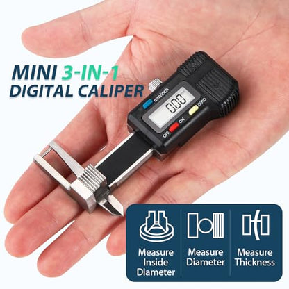 1" /25mm Mini Digital Caliper, OD ID & Thickness Gauge