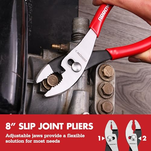 ARROW 8PCS Pliers & Wrench Set, Portable Rolling Bag With Handle