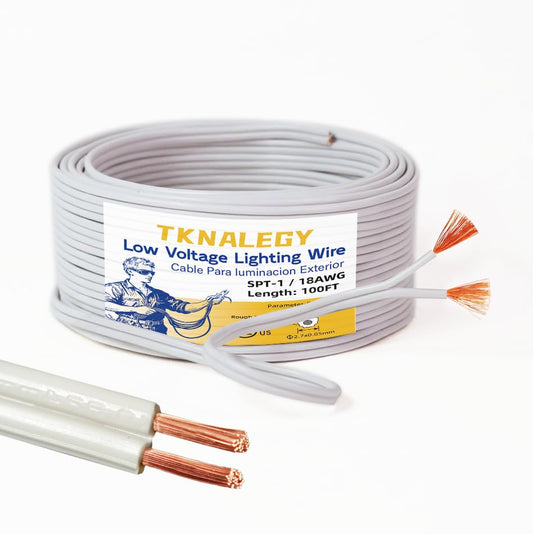 Low Voltage Landscape Lighting Cable 18/2 SPT-1W Bulk Lamp Cord 300-Volt 18-Gauge 100-feet Spool White UL Listed - color: White, size: SPT-1W 18/2 100ft