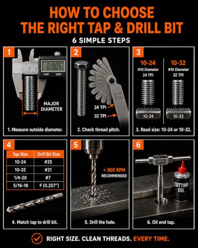 SAE Drill and Tap Sets, M2 Jobber Length Drill Bits with Metal Indexed Case