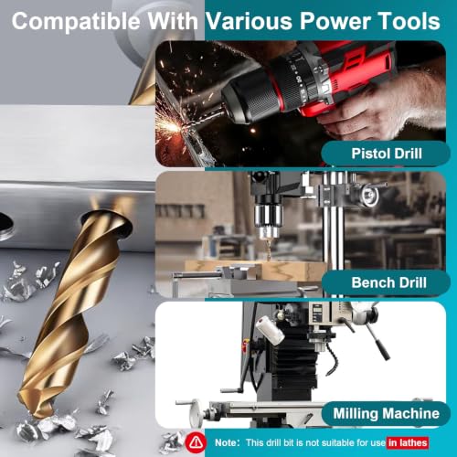 11/16 Inch Cobalt Drill Bit, M35 HSS Twist Drill Bit, 135° Split Point - size: 11/16 Inch