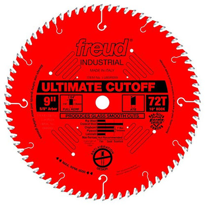 Freud LU85R009 9" Ultimate Cut-Off Blade, Multi, One Size - style: 9-Inch 72 Tooth ATB Ultimate Cut-Off Saw Blade with 5/8-Inch Arbor and PermaShield Coating