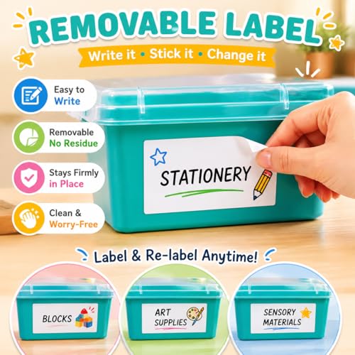 Sensory Bin with Lid for Toddlers 3 Pack 12.8 in, Stackable toy bins - color: Blue& green& yellow