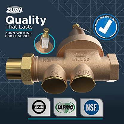 Zurn Wilkins 34-600XL 3/4" 600XLPressure Reducing Valve - size: 0.75 Inch