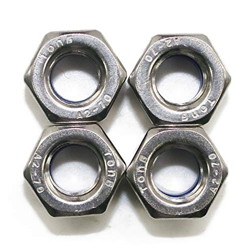 Fullerkreg M8x1.25mm Self-Locking Nylon Insert Hex Lock Nuts - size: M8 50Pcs
