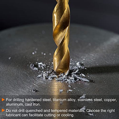 HARFINGTON Twist Drill Bit 10.1mm Titanium Coated HSS-E M42 HSS 8% Cobalt - size: 10.1mm
