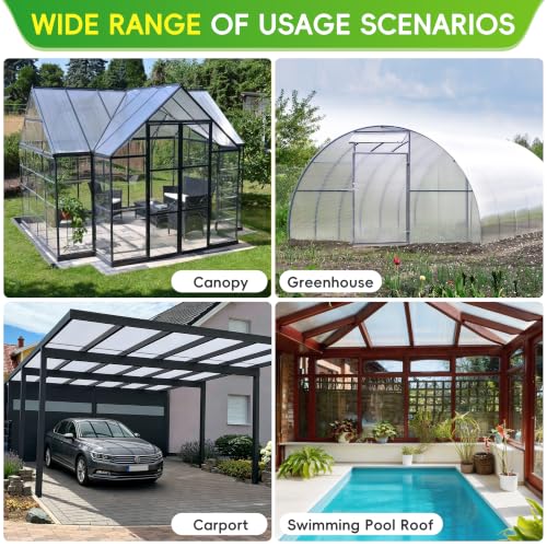 RITOLLO 14 Pack 8'FT x 4'FT x 0.24" in Polycarbonate Sheet for Greenhouse - size: 8'FT x 4'FT x 0.24" in