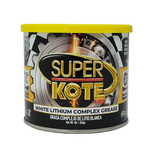Lithium Complex Grease Superkote 2000 | Multipurpose | NLGI 2 | EP | High Temp | Automotive | Construction | Industry | Gear | Wheel Bearing | Axle | Ball Joint |White | 1 LB Can