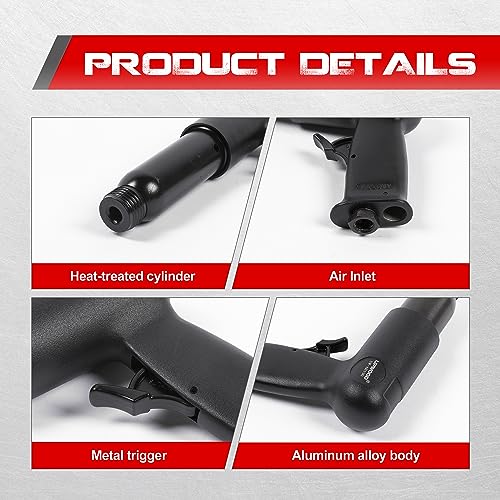 UW-AH250 Long Barrel Air Hammer Kit with Quick Change Retainer and 4 Chisels, 3-5/8 Inch Stroke, 2200 BPM, Light weight (AH250P - Long Barrel) - style: UW-AH250 Long Barrel
