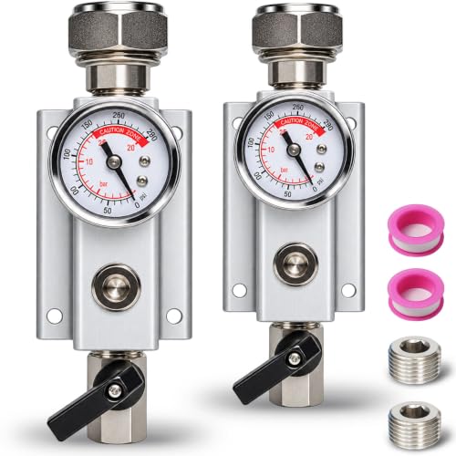 3/4" shop air line kit with Pressure Gauge, 2Port Aluminum Manifold - color: with Pressure Gauge