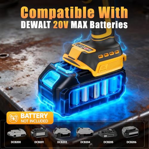 Cordless Impact Wrench 1/2" Compatible with DeWalt 20V Battery