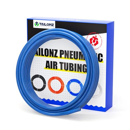 TAILONZ PNEUMATIC Blue 8MM OD 10 Meters Reinforced Polyurethane Air Tube Pipe Hose Pu Air Hose for Air Line Tubing or Fluid Transfer Tubing